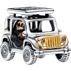 Pandora Two Tone Adventure Car Charm - Silver/Gold/Transparent