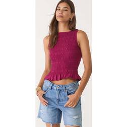 Stradivarius Textured Top - Burgundy