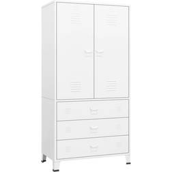 vidaXL Industrial White Wardrobe 90x180cm