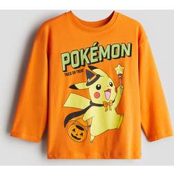H&M Boys Long-sleeved T-shirt - Orange/Pokémon