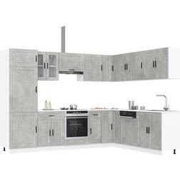 vidaXL 14 Piece Kitchen Cabinet Set Porto Concrete Grey
