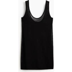 H&M Mini Strandkleid Ajourstrick Damen - Schwarz