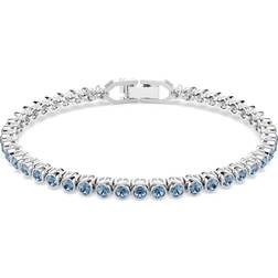 Swarovski Imber Emily Tennis Bracelet Round Cut Rhodium Plated - Blue