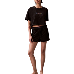 Calvin Klein Pride Boxy Cropped Pyjama Top - Black
