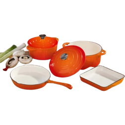 Robert Dyas Orange Cookware Set with lid 4 Parts