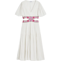Desigual Embroidered Cut Out Dress - White