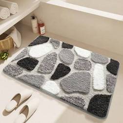 Shein Grey Bath Mat Rug Cobblestone Embossment