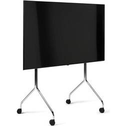 Pedestal Moon Rollin Tall TV Stand Chrome