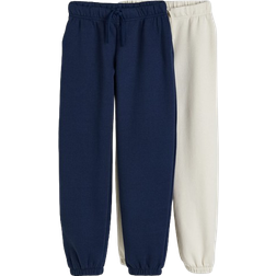 H&M Mädchen 2er-Pack Joggpants aus Baumwolle Blau 152