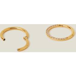 Accessorize Gold-plated Surgical Steel Septum Hoops - One Size