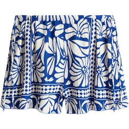 H&M Crinkled Jersey Shorts - Bright Blue/White Patterned