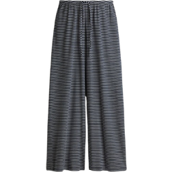 H&M Ribbed Drawstring Trousers - Navy Blue/White Striped