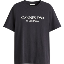 H&M Printed T-shirt - Dark Grey/Cannes
