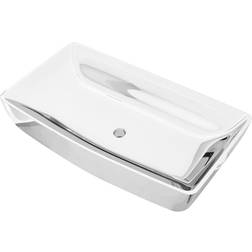 vidaXL Lavandino 71x38x13,5 cm In Ceramica Argento