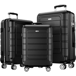 Showkoo Hard Shell Expandable Set of 3 - Black