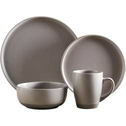 Barbary & Oak Avena 16 Piece Dinnerware Grey Dinner Set 16pcs