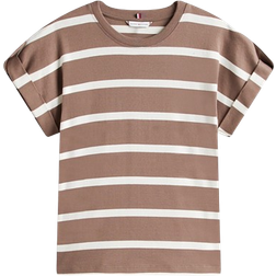 Tommy Hilfiger Round Neck T-shirt - Hot Coco/ Ivory Silk Stp