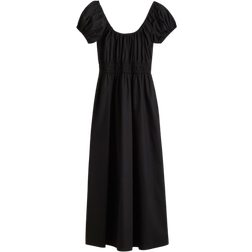 H&M Off The Shoulder Poplin Dress - Black