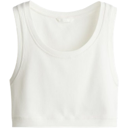 H&M Short Ribbed Tank Top - White