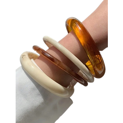Shein 4pcs Set Elegant Vintage Style Bracelet, Fashion Simple Design, Acrylic Material, Suitable For Casual Wear, Women Jewelry, Can Be Worn Year-Round For Daily And Party Occasions