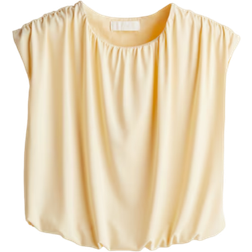 H&M Draped Cropped Top - Light Yellow