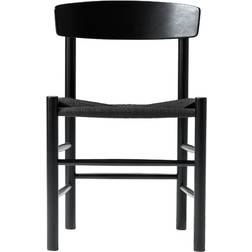 Fredericia Furniture J39 Mogensen Black lacquered Oak / Black Cord Seat Køkkenstol 78cm