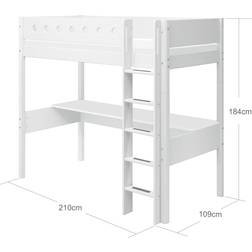 FLEXA Hochbett 184 cm 90x200 cm Weiß