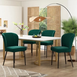 Flieks 5 Piece Green/Gold Dining Set 80x140cm 5pcs