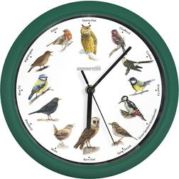 JML Bird Song Green/White Wall Clock 25cm