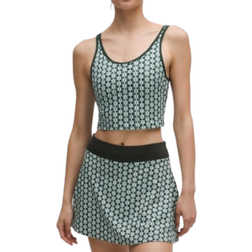 Lululemon Scoop Neck Cutout Tennis Tank Top - Gingham Stripe Rainforest Green Multi/Rainforest