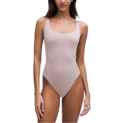 Lululemon Wundermost Ultra Soft Nulu Square Neck Sleeveless Bodysuit - Mauve Grey