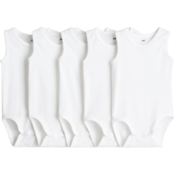 H&M Cotton Bodysuits 5-pack - White (1088019007)