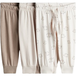 H&M Cotton Jersey Joggers 3-Pack - Mole/Elephants