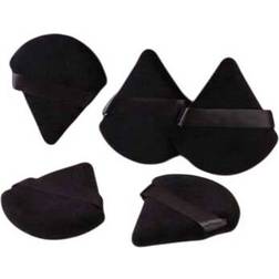 Shein 5pcs Velvet Black Fan-Shaped Makeup Sponge Powder Puff For Loose Powder, Setting Powder
