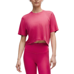 Lululemon Swiftly Crop Oversized Fit T-shirt - Raspberry Coulis