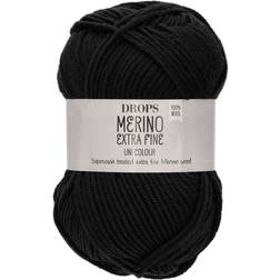 Drops Design Merino Extra Fine Uni Colour Black 105m
