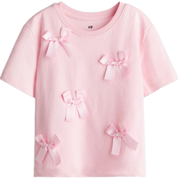 H&M Motif Detail T-Shirt - Light Pink