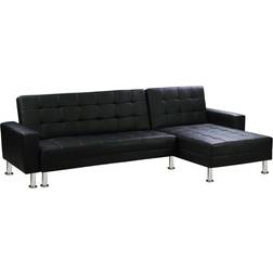 Habitat et Jardin Theo convertible Black corner Sofa 258cm 4-Sitzer