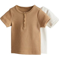 H&M Baby Cotton T-shirts 2-Pack - Beige/White