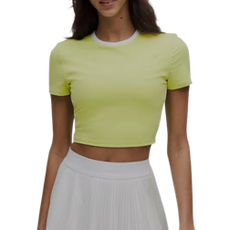 Lululemon Tight-Fit Cropped Shelf-Bra T-shirt - Sour Grape/White