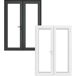 Crystal Pvc French Patio Clear Double Toughened Glazing LH External Door S 0502-Y (x)