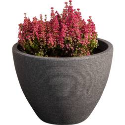 Verve Grey Stone Effect Ridged Planter 40cm H 30cm