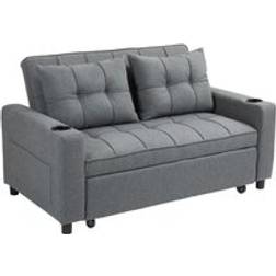 Homcom 2 Seater Pull Out Bed With Pockets Sofa