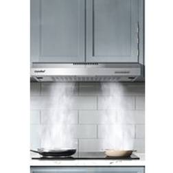Living and Home 60cm Visor Cooker Hood Under Cabinet, Silver