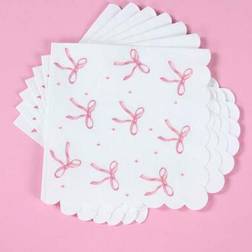 Shein 16pcs Pink Bow Napkins Scalloped