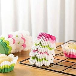 Shein 200 Pcs Flower Liners Pink Purple Yellow Cupcake Case