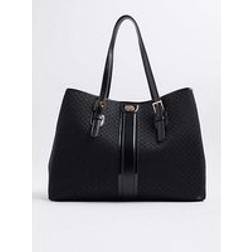 River Island Jacquard Monogram Shopper Bag - Black