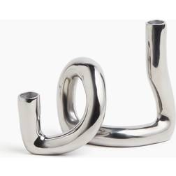 H&M Metal Silver Coloured Candlestick