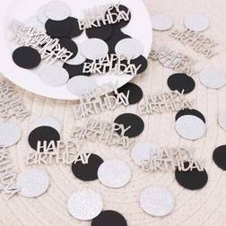 Shein 100pcs Black Silver Round Confetti