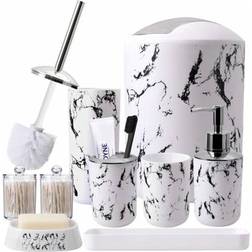 Shein 5PCS/9PCS Marble Pattern Bathroom Accessories Set
